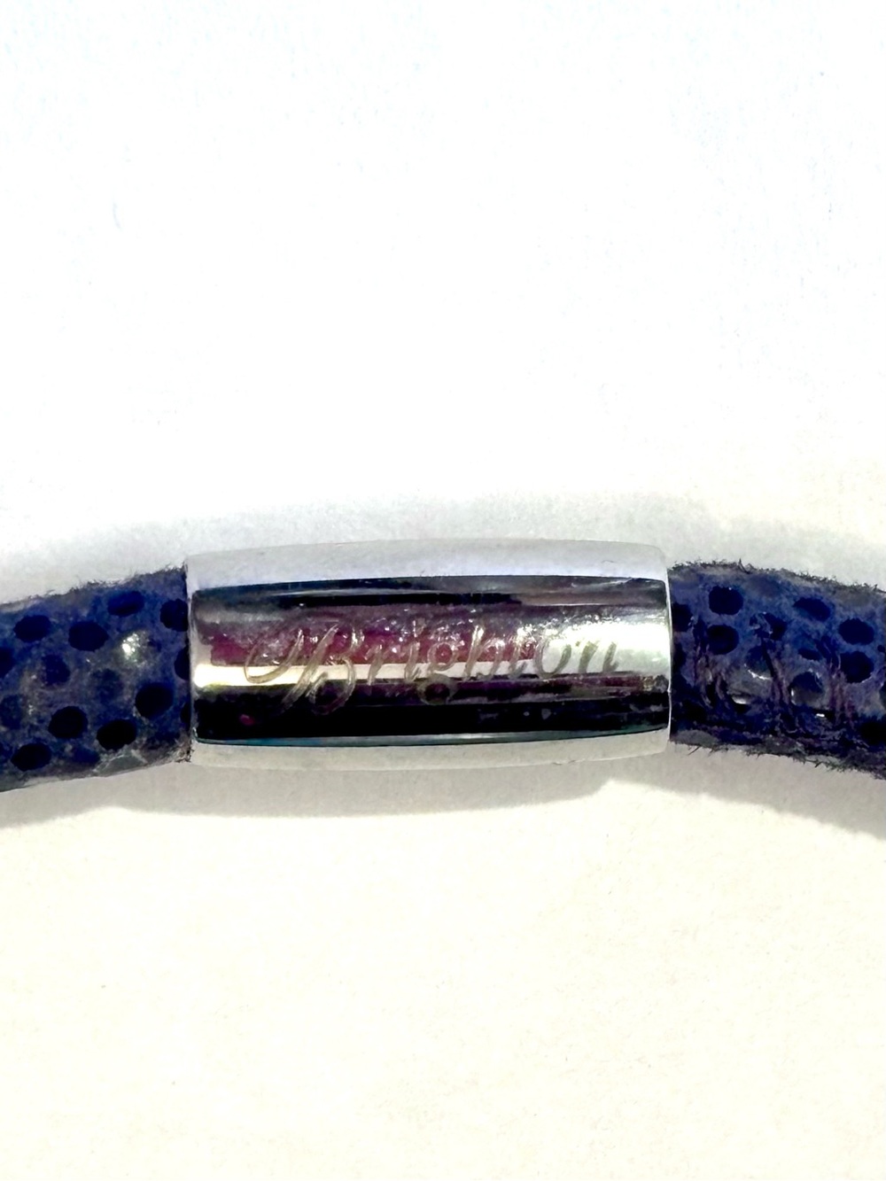 🆕 Brighton Woodstock Double Sparkle bracelet Dark blue leather Fits beads charms - Picture 5 of 8